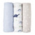 Parent's Choice Muslin Swaddle 3-pack, 100% Cotton, Blue Dinosaurs