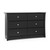 Storkcraft Crescent 6 Drawer Modern Horizontal Dresser Black Finish