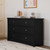 Storkcraft Crescent 6 Drawer Modern Horizontal Dresser Black Finish