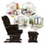 Gymax Baby Nursery Rocking Chair Relax Rocker Glider & Ottoman Set W/ Cushion Brown