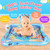Walmeck Water Mat For Baby Boy Girl Pvc Inflatable Play Mat With Mirror Rattle Buzzer For Infants Toddlers Fun Play Activity Center