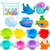 Innocheer Bath Toys And Stacking Cups For Toddlers With Quick Dry Organizer Net13 Pcs Early Educational Toy For Bathtub Game, Beach And Pool Party