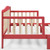 Goory Wooden Toddler Bed Headboard Sturdy Children Beds With Fence Modern Platform Space-saving Home Bedroom Red Wood