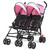 Baby Joy Foldable Twin Baby Double Stroller, Pink