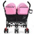 Baby Joy Foldable Twin Baby Double Stroller, Pink