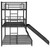 Anysun Metal Triple Bunk Bed For Kids And Teens - Twin Over Twin Over Full Bunk Bed With Built-in Slide, Ladder And Guardrails - Black
