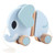 Educational Elephant Trailer Adorable Silent Wood Elephant Traction Toy Walker For Boys