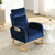 Syngar Rocking Chair, Velvet Upholstered Rocking Chair For Nursery, Comfy High Back Glider Rocker With Safe Solid Wood Curved Base And 2 Side Pockets For Living Room Bedroom Balcony, Office, Blue