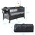 Didugo Bassinet Bed Side Sleeper Playpen With Changing Table And Toys Foldable Baby Crib Gray