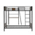 Aukfa Metal Triple Bunk Bed With Desk And Shelf - L-shaped Bunk Bed For 3 Teens  Brown