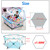 Portable Play Yard Indoor And Outdoor, Bonus Kit, Includes Carry Case, Washable, Aqua, 6-panel