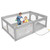 Gymax Baby Playpen Extra-large Safety Baby Fence W/50 Ocean Balls Gray