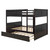 Anysun Bunk Beds For Kids ,wooden Bunk Bed Full Over Full With Twin Size Trundleh,espresso