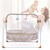 Miumaeov Electric Baby Crib Music Cradle Infant Bassinet Bed Auto Swing Newborn Sleeping Bed With Remote Control & Mat Pillow For 0-18 Months Baby (khakise)