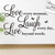 Decalgeek Live Laugh Love Wall Decal Vinyl Black & Words & Phrase Stickers Quote Word For Bedroom Living Room Decor