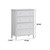 Mio 46 Inch 4 Drawer Tall Dresser Chest, Solid Wood, Glossy White