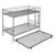 Aukfa Metal Bunk Beds Twin Over Twin With Trundle For Kids Teens Adults, No Box Spring Needed, Silver