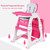 Costway 3 In 1 Baby High Chair Convertible Play Table Seat Booster Toddler Feeding Tray, Pink