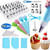 Huryfox 72 Pcs  Icing Piping Bags And Tips Set Cake Decorating Tools Kit,christmas Party Supply