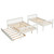 Romacci Twin Over Full Bunk With Trundle, Solid Pine Wood Trundle Bed Frame With Safety Rail And Ladder, Kids/teens/adults Bedroom, Guest Room Furniture, Can Be Converted Into 2 Beds,white