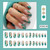 Fofosbeauty 24pcs Almond Press On False Nail Tips Manicure Full Cover Fake Nails, French Jade