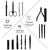 Suptree 15-piece Nail Manicure Set For Women Men Pedicure Kit Black Stainless Steel For Facial Cuticle And Nail Clippers Care
