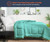 Twin Comforter Solid Aqua Green 300 Gsm Plush Siliconized Microfiber Fill Duvet Insert With 1000 Thread Count Egyptian Cotton Shell Fluffy Soft With Premium Piping & Matching Pillowcases