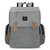 Land Large Baby Diaper Bag Backpack, Leather Strap, Baby Shower Nappy Bag Large Capacity Maternity Travel Nappy Bags Gray