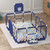 Baby Playpen Portable Activity Center Play Yard Infant Mesh Basketball Hoop Fence Indoor Outdoor Safety Barrier Balls Pit Base Toddlers Game Toy Fence, Blue
