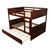 Anysun Bunk Beds For Kids ,wooden Bunk Bed Full Over Full With Twin Size Trundleh,walnut
