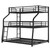 Metal Triple Bunk Bed Frames With Built-in Ladder And Full-length Safety Guardrails For Boys& Girls&teens, No Box Spring Needed Platform, Twin Xl Xl Over Queen, Black