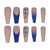 Fofosbeauty 24pcs Press On False Nail Tips Extra Long Coffin Manicure Full Cover Fake Nails, Nude Shin In Darkblue Night