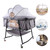 Oukaning Grey Portable Baby Bassinet Infant Nursery Crib Basket Sleeper Bed