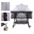 Oukaning Grey Portable Baby Bassinet Infant Nursery Crib Basket Sleeper Bed