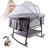 Oukaning Grey Portable Baby Bassinet Infant Nursery Crib Basket Sleeper Bed