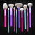 Moda Metallic Multi- Color Brights Signature 10pc Makeup Brush Set