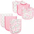 Hudson Baby Infant Girl Cotton Bib And Burp Cloth Set 6pk, Flower, One Size