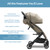 Mompush Lithe Lightweight Stroller With Xl Canopy, Easy To Fold, Khaki, Unisex