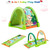 Gymax 4-in-1 Green Activity Play Mat Baby Activity Center W/3 Hanging Toys