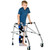 Gymax Folding Walker Adjustable Small Aluminum Walker W/wheels For Seniors & Children