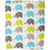 Bacati Aqua, Lime & Grey Mini Elephants Crib Fitted Sheets 2 Ct Package