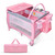 Gymax Portable Foldable Playpen Baby Playard Nursery Center With Changing Station, Pink