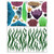 Beautiful Coral Seaweed Undersea Ocean Floor Wall Decor Decals Includes (34) Stickers From 1"-14"