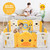 Costway 12-panel Foldable Baby Playpen Kids Yellow Duck Yard Activity Center W/ Sound