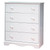 Crib And Toddler Bed And Changing Table And 5 Drawer Dresser Set In Pure White