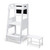 Bamboo Kid Step Stools, 3-level Adjustable Kitchen Toddlers Tower With Chalkboard Stool White