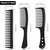 3 Pieces Wide Tooth Detangling Hair Comb Detangling Hair Comb Hair Styling Comb Set,straight Comb Carbon Fiber Styling Cutting Comb Anti Static Heat Resistant Comb For Women Curly Black