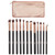 Glamlily 12 Pcs Eyeshadow Brush Set With Bag, Small Makeup Eye Shadow Blending Brushes, Rose Gold