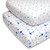 The Peanutshell Fitted Crib Sheet Set For Baby Boys Or Baby Girls, Blue Rocket And Stars, 2 Pack Set