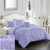 Evolive 4pc Set Pinch Pleat/kiss Pleat, Pintuck Comforter Set With Pompom (twin,  Purple)